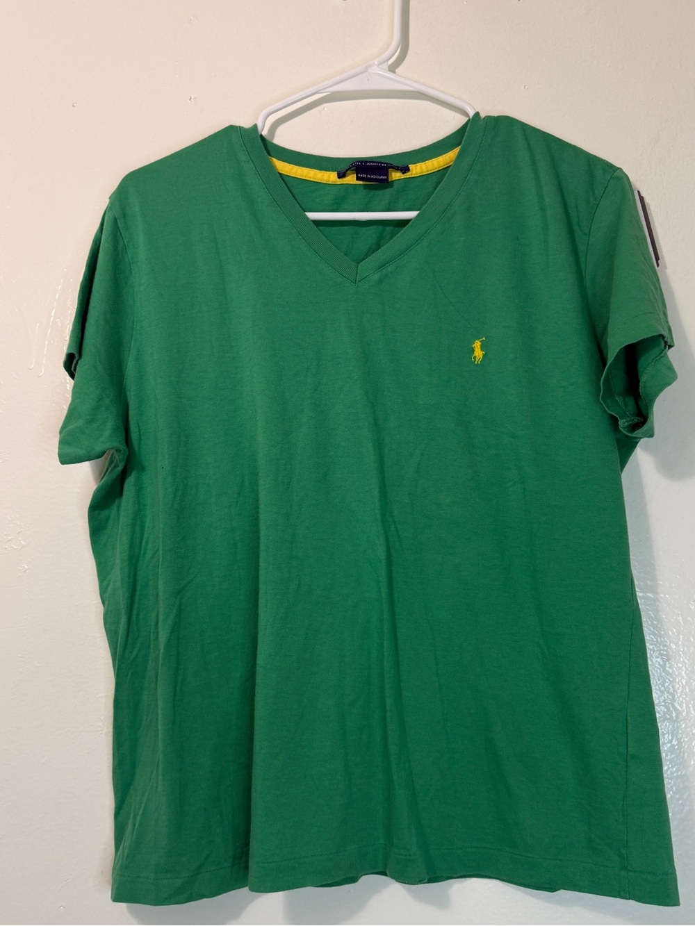 Ralph Lauren Golf Women's XL Green V-Neck T-Shirt Kelly Green Cotton